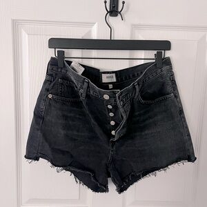 Agolde Distressed Parker Shorts in Faded Black